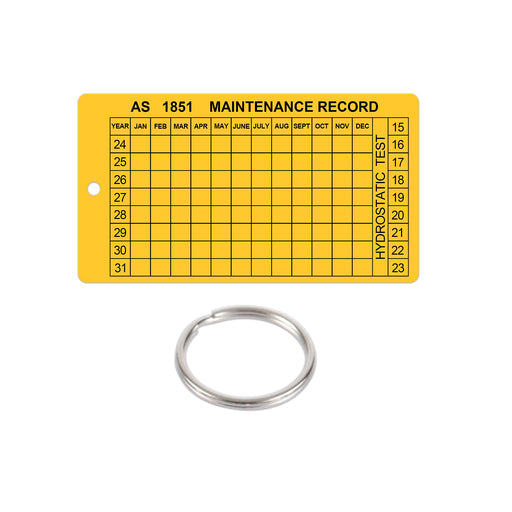 As 1851 Fire Maintenance Record Tags