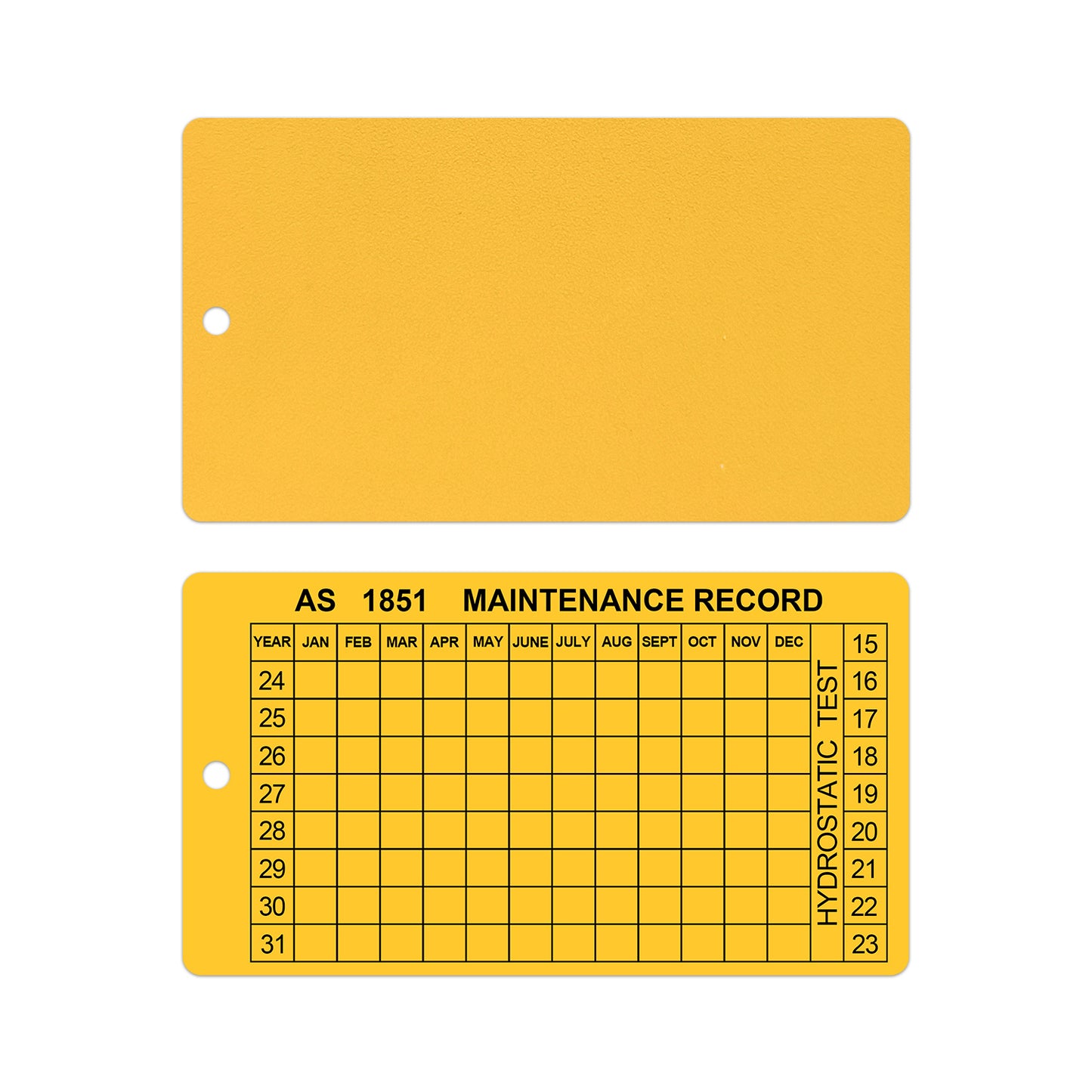 As 1851 Maintenance Record Tags