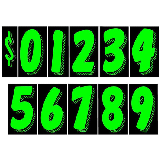 Chartreuse Vinyl Car Windshield Pricing Stickers Number Decals