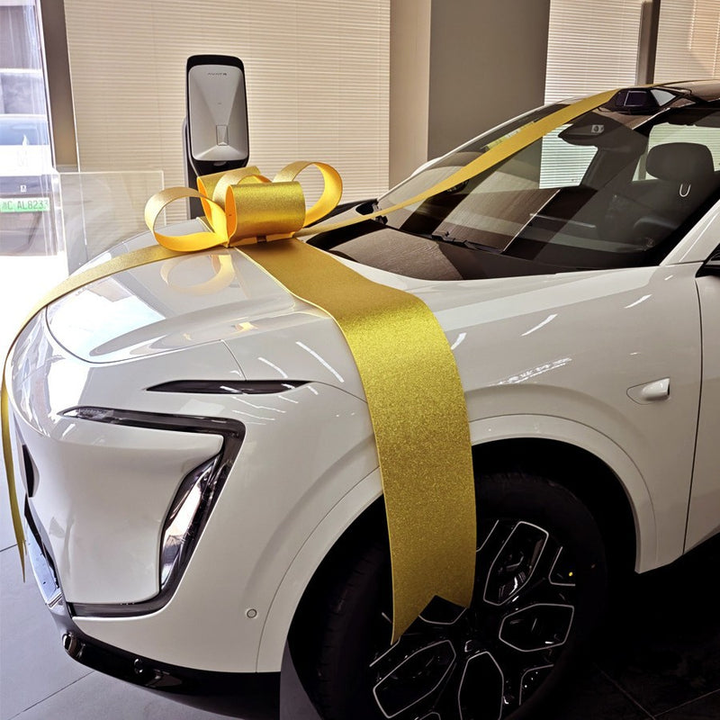 Gold & Silver Car Delivery Bow Ribbons for Showrooms