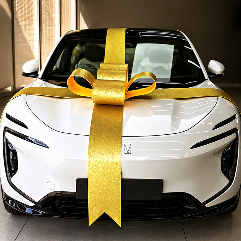 Gold & Silver Car Delivery Bow Ribbons for Showrooms