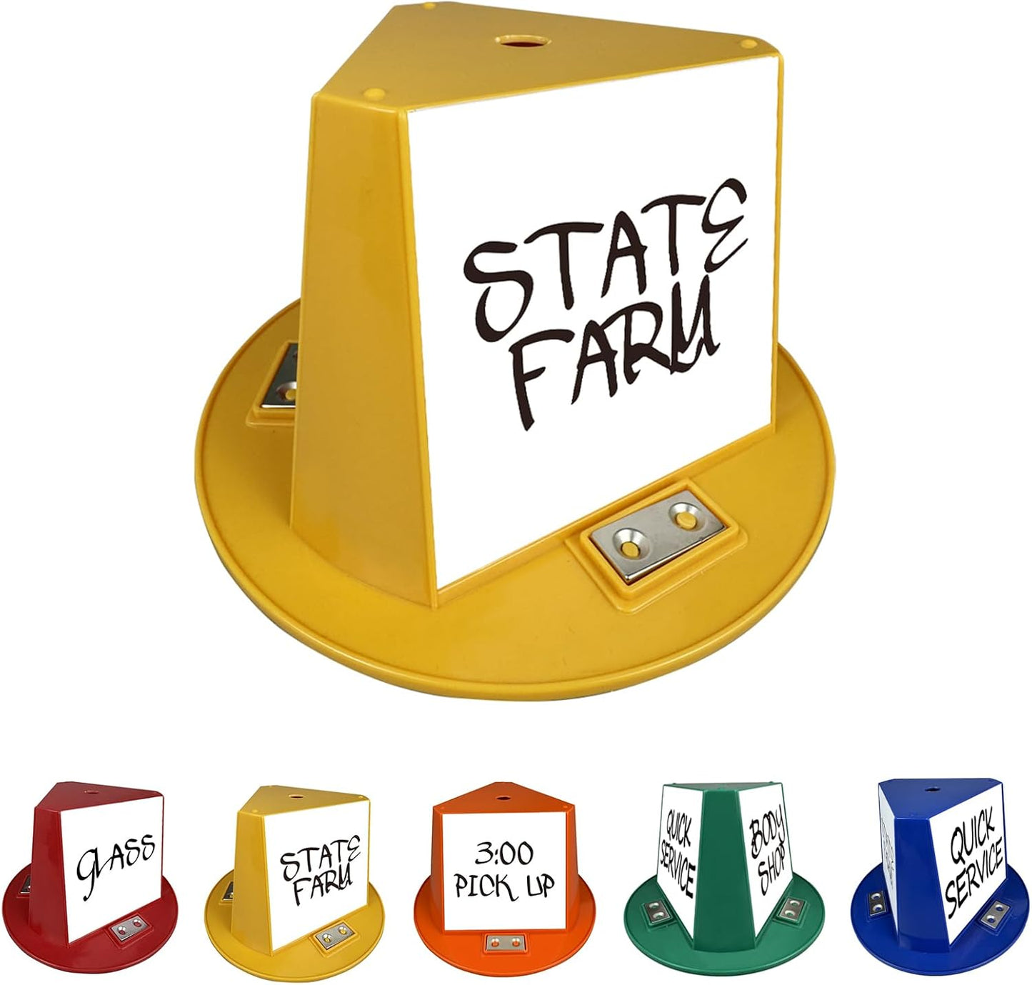 Magnetic Roof Toppers, Magnetic Car Top Hats, Set of 10 with Dry Erase Panels