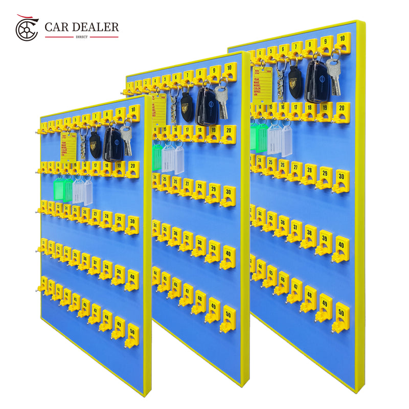 50-Key Wall Mounted Key Holder Board – Blue & Yellow