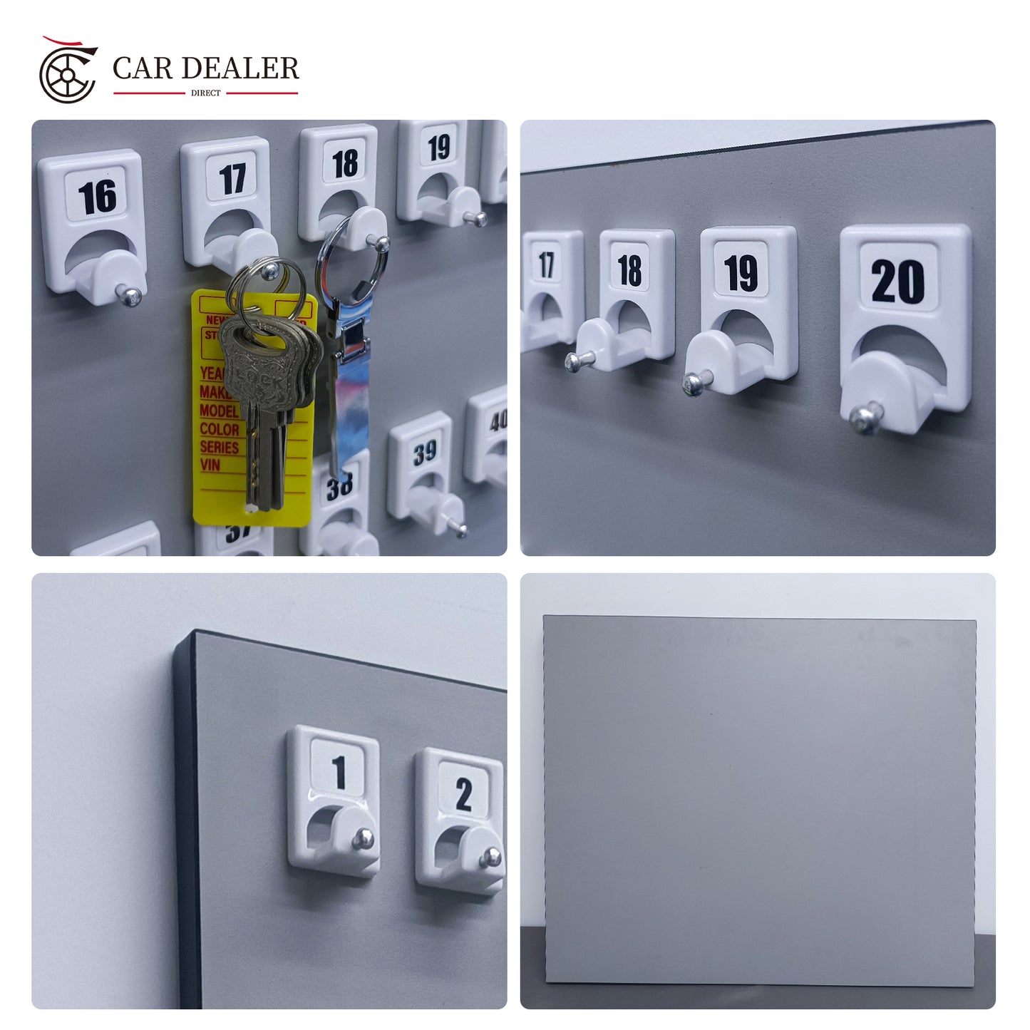 100 Hook Commercial Key Management Board – Minimalist Grey Key Storage System for Dealerships, Workshops & Facilities