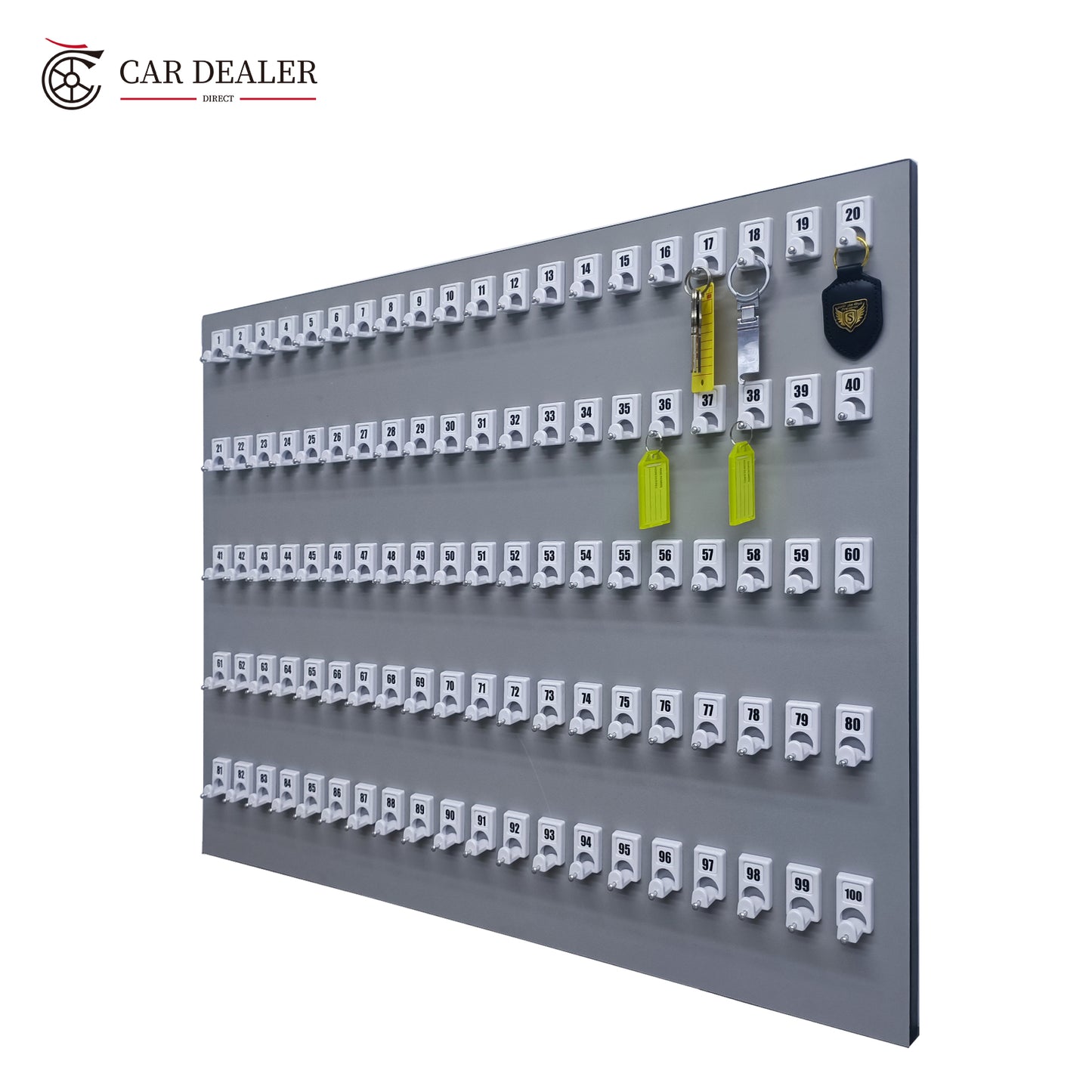 100 Hook Commercial Key Management Board – Minimalist Grey Key Storage System for Dealerships, Workshops & Facilities