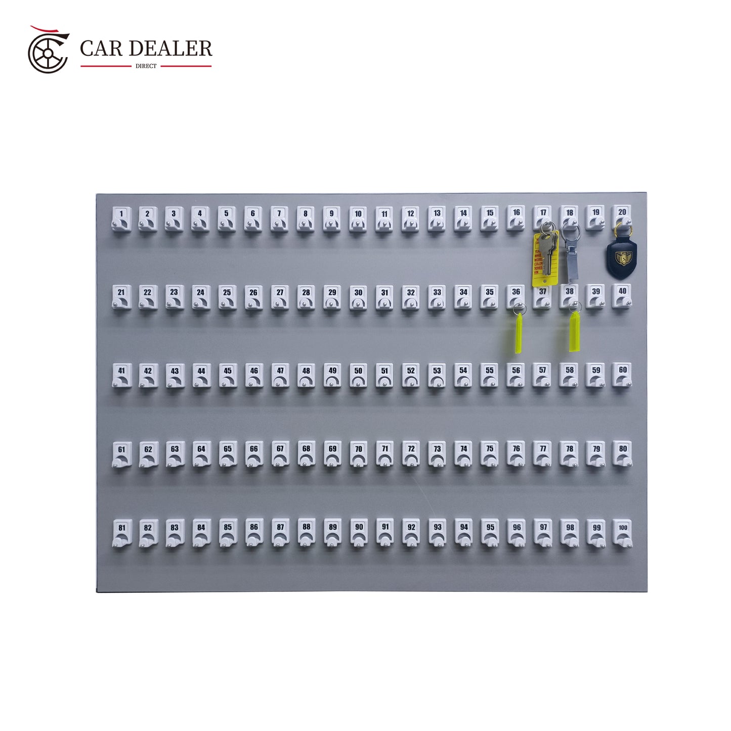100 Hook Commercial Key Management Board – Minimalist Grey Key Storage System for Dealerships, Workshops & Facilities
