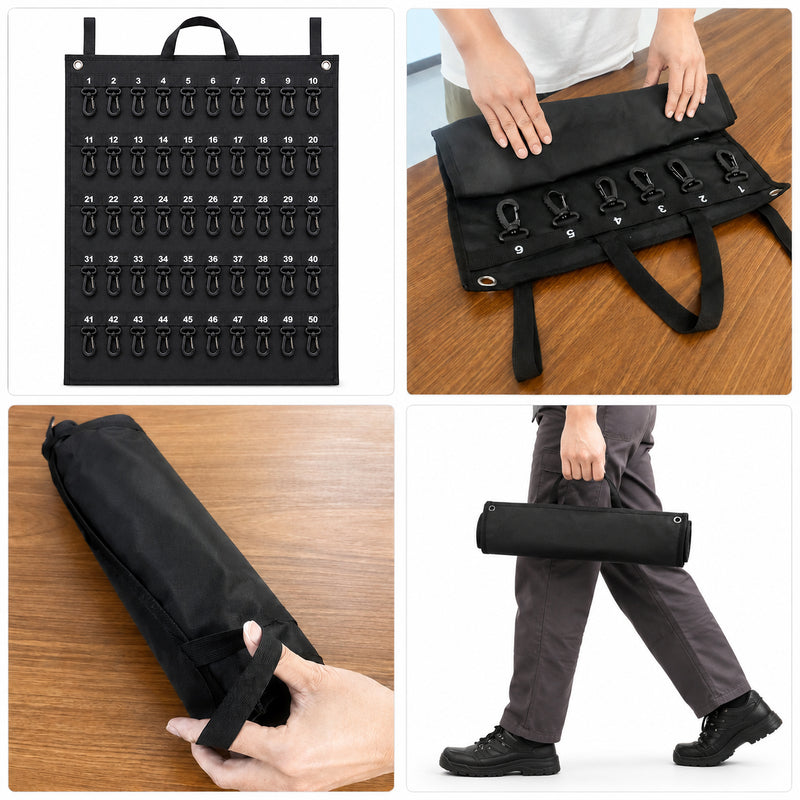 30 hook rollable key case detail for dealership key control