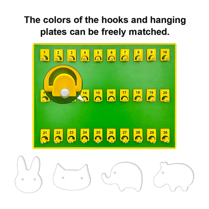 30 Hook Pet-Themed Wooden Key Holder Board