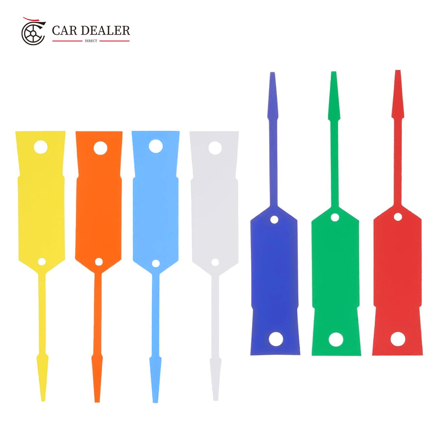 PVC self-locking arrow key identification tags in multiple colours for dealerships