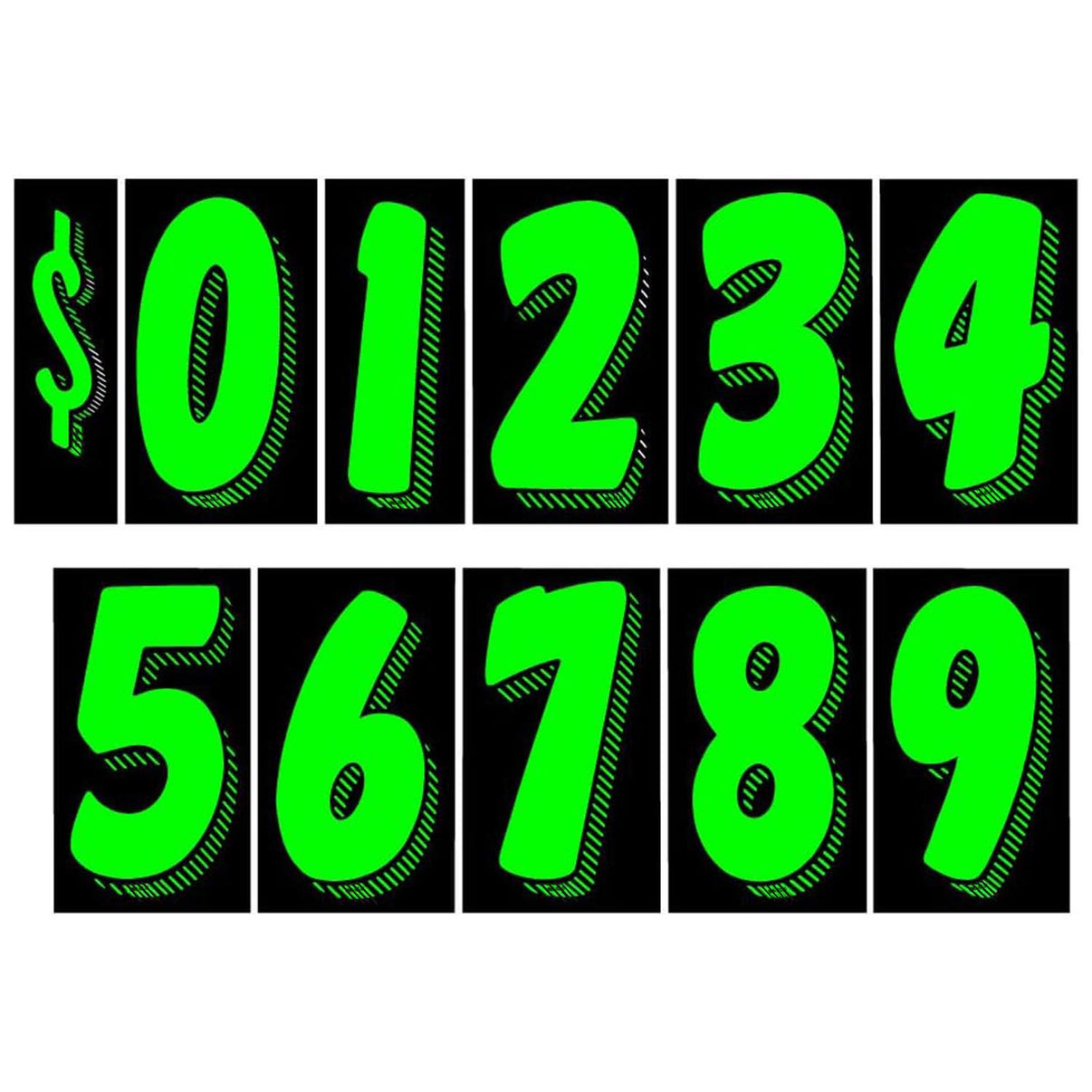 Chartreuse Vinyl Car Windshield Pricing Stickers Number Decals ...