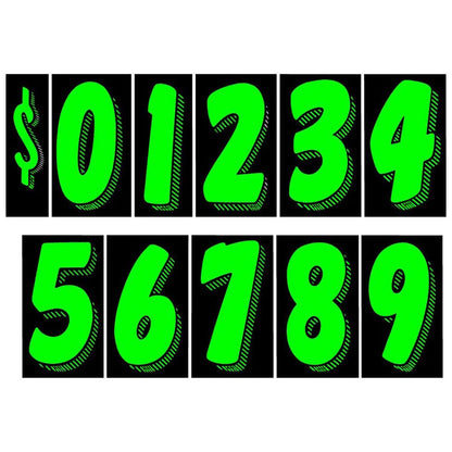 Chartreuse Vinyl Car Windshield Pricing Stickers Number Decals ...