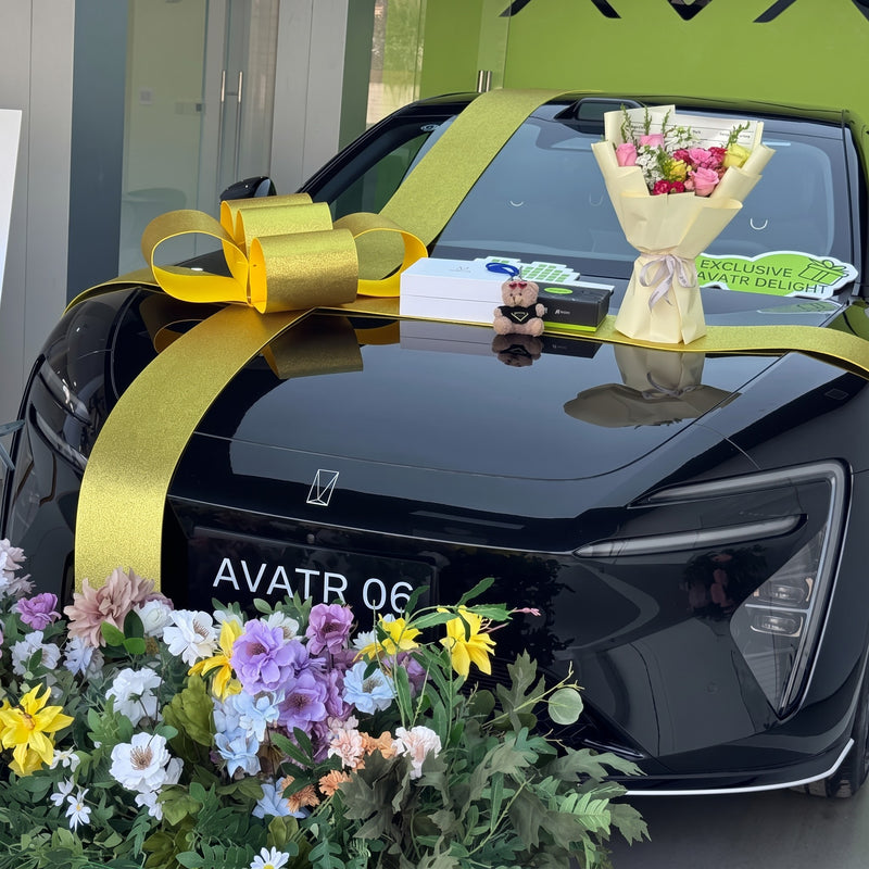Gold Car Delivery Bow Ribbons for Showrooms
