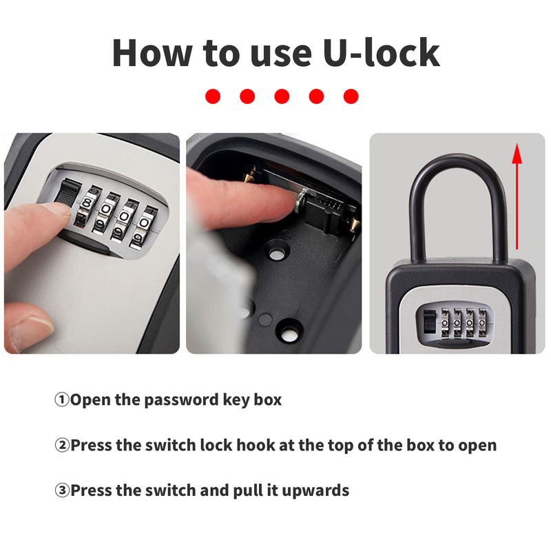 Wall Mounted House Key Safe Lock Holder Box Secure Car Key Box