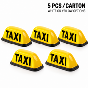 Five magnetic 12V LED taxi roof signs per carton