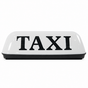 White 12V magnetic taxi roof sign available in cartons of five