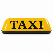 Yellow 12V magnetic taxi roof sign available in cartons of five